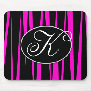 A zebra do rosa quente listra a mouse pads de