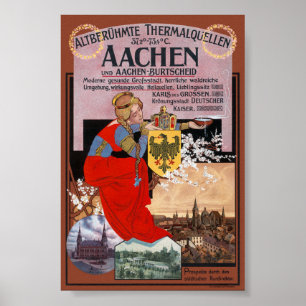 Aachen Poster vintage Alemanha 1910