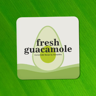 Abacate - Adesivo de Etiqueta de Guacamole Moderno