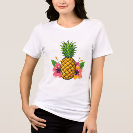 Abacaxi tropical e camiseta de hibisco