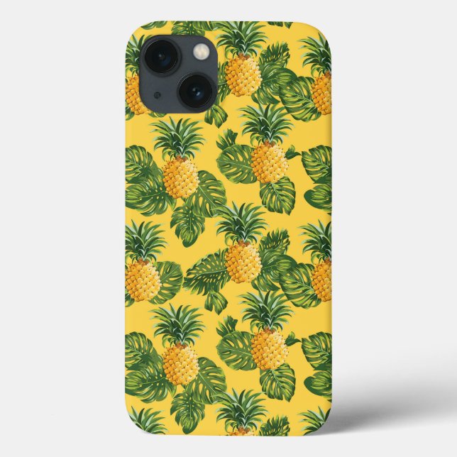 Abacaxis e Folhas Tropicais Em Dourado (Verso)