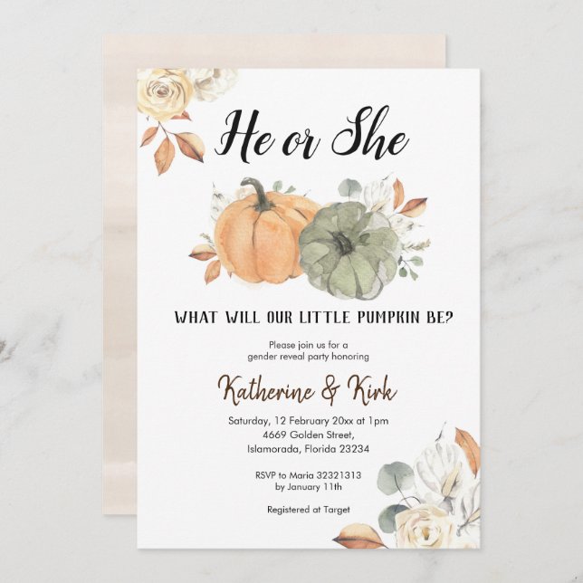 Abaixamento da Abóbora Sexo Convite de festas Reve (Frente/Verso)