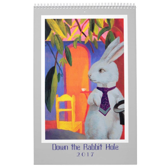 Abaixo do furo de coelho - calendário branco do (Capa)