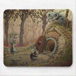 "Abaixo mousepad do furo de coelho"