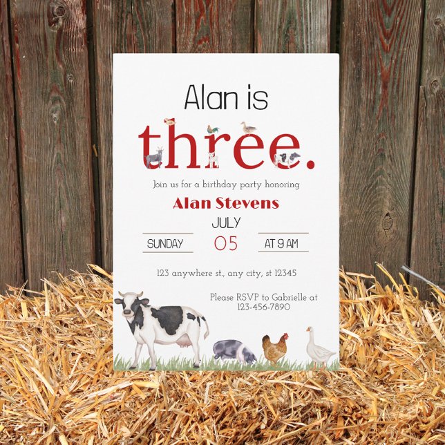 Abaixo na Fazenda: Convite aniversário de 3 anos B (Criador carregado)