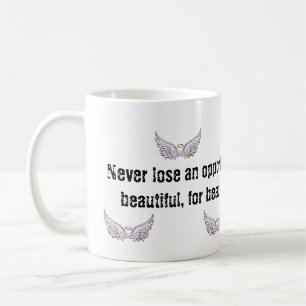 Abas de anjo personalizáveis, caneca de café