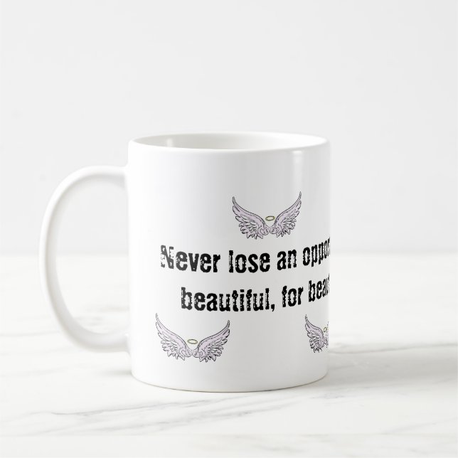 Abas de anjo personalizáveis, caneca de café (Esquerda)