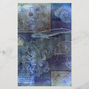 Abate de vidas do oceano azul-marinho da Vintage