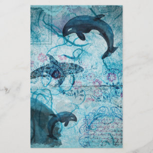 Abate de vidas do oceano azul-marinho da Vintage