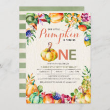 Abater Abóbora Primeiro Convite de Aniversário