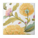 Abbey Floral Azulejos - Flores Amarelas<br><div class="desc">Abbey Floral Azulejos III por June Erica Vess. Apresenta flores amarelas muito próximas em um design padrão.</div>