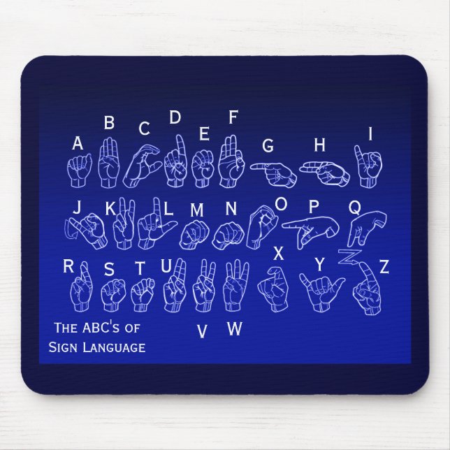 ABCs do linguagem gestual Mousepad por Janz (Frente)