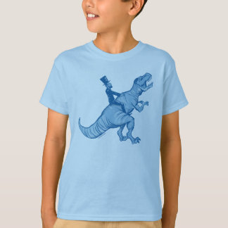 Abe Lincoln que monta um T-Rex caçoa o t-shirt