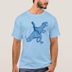 Abe Lincoln que monta um t-shirt de T-Rex