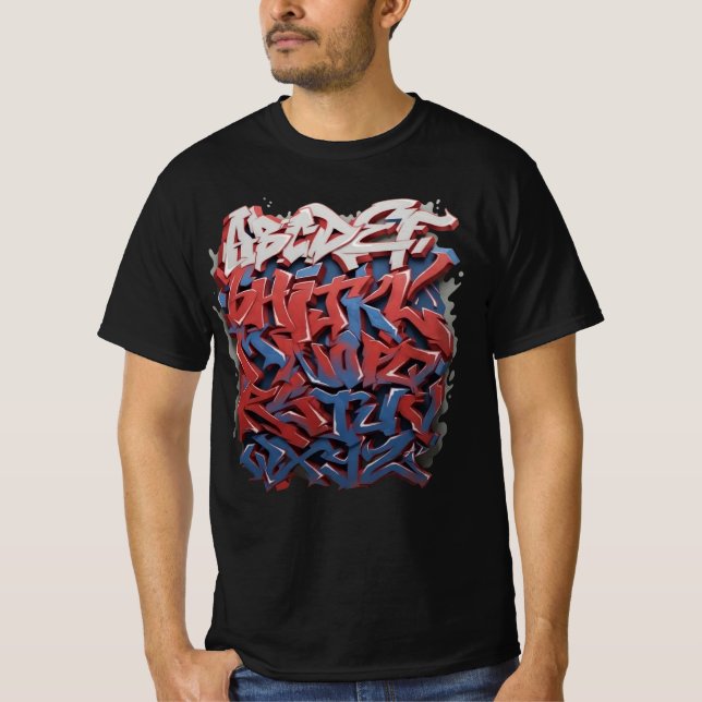 abecedario de graffiti Camiseta (Frente)