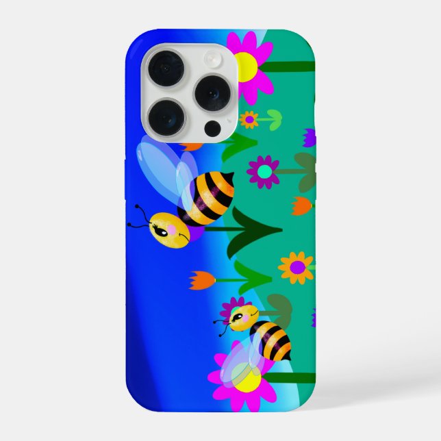 Abehas felizes em um campo de flores (Verso)