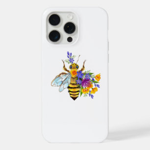 Abeja flor com plantas silvestres