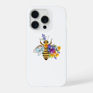Abeja flor com plantas silvestres