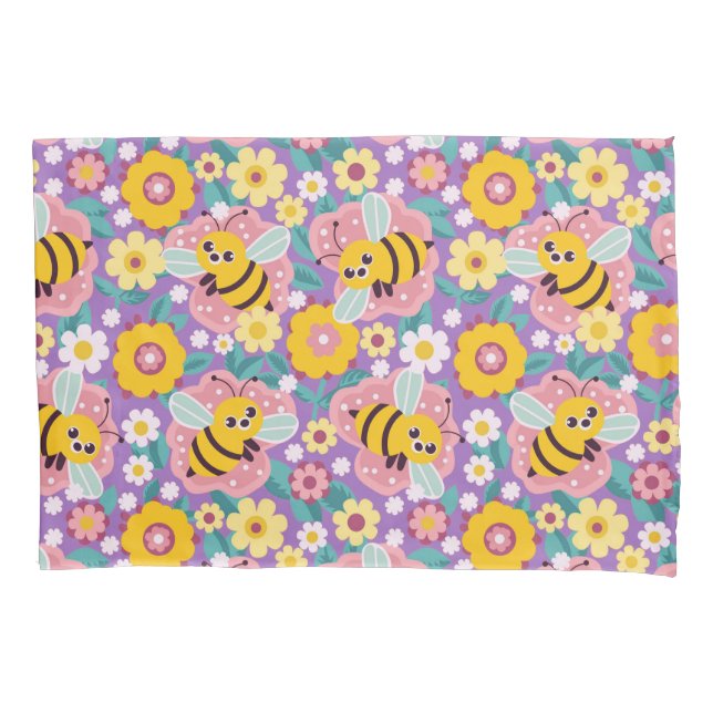 Abejas e Flores de Desenho Adoráveis (Frente)