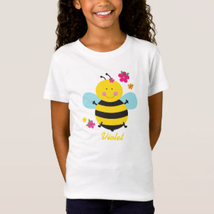 Abelha bonito camisa personalizada da menina