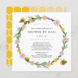 Abelha Chá de fraldas por Convite por Correio