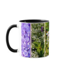 Abelha com caneca de flores.