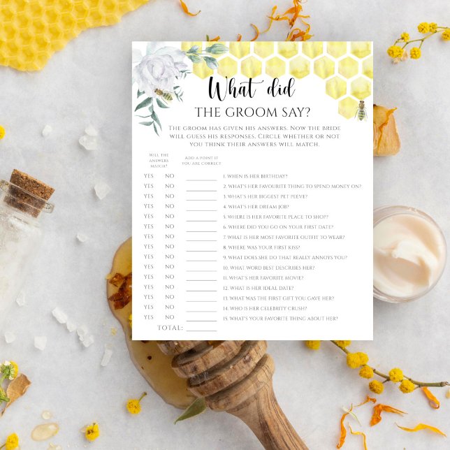 Abelha d'água, o que o noivo disse, jogo de noiva (Criador carregado)