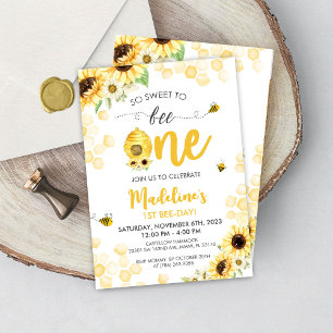 Abelha-Dourada Convite de Aniversário