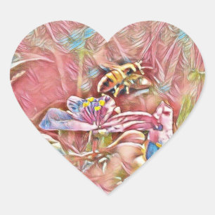 ABELHA EM A SPIDERWART - ETIQUETAS COR-DE-ROSA