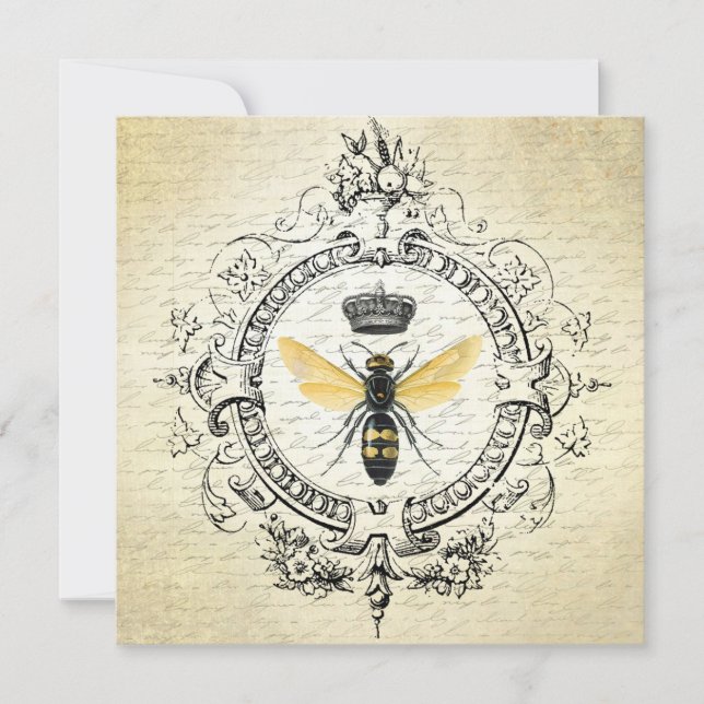 Abelha-rainha francesa da antiga vintage (Frente)