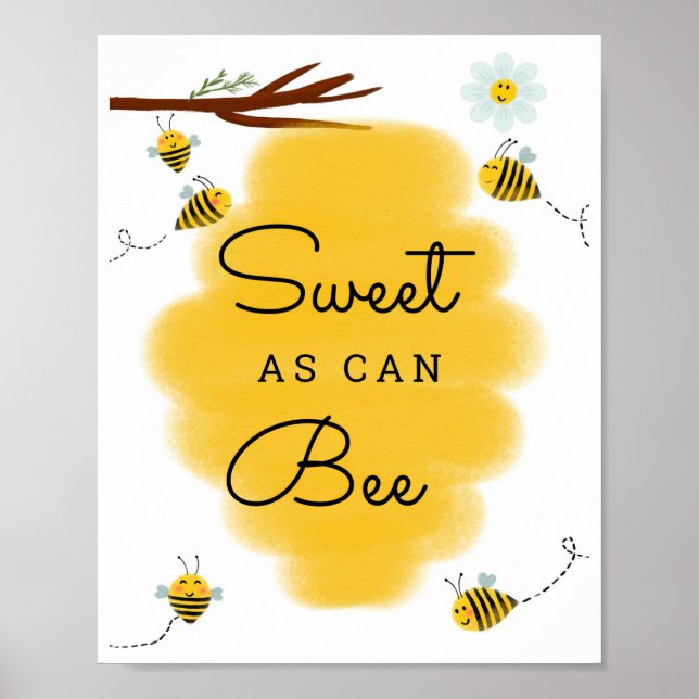 Abelhas Como Podem | Honey Bee Show Sinal Poster (Frente)