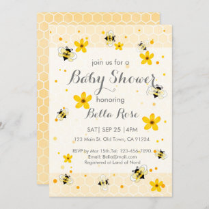 Abelhas Cute Consideradas Convite Ao Chá de fralda