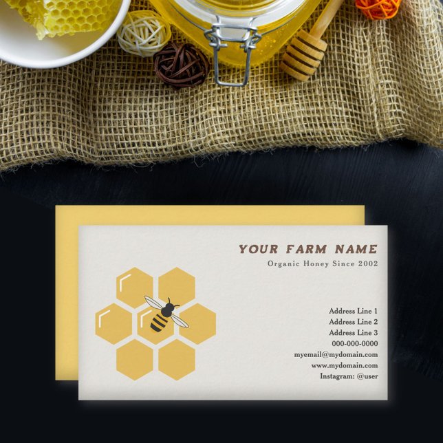 Abelhas e Cartão de visita Honeycomb (Bee and Honeycomb Business Card)