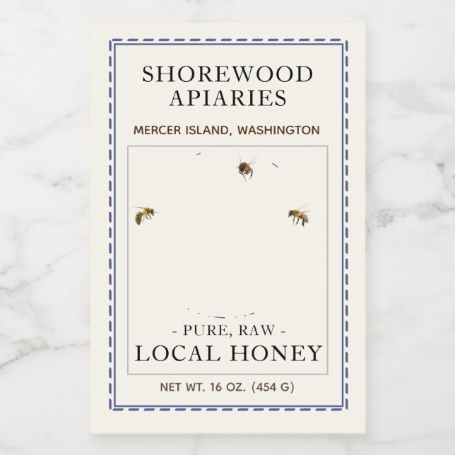 Abelhas e Lavanda 2"x3" Rótulo do mel (Rótulo Único)