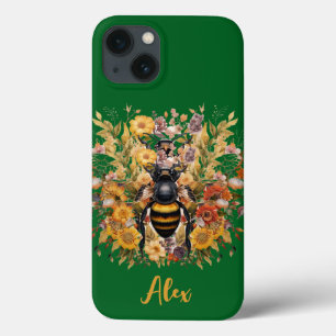 Abelhas Elegantes e Girassóis com Nome Personaliza