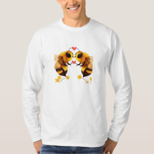 ABELHAS EM T-Shirt de Longa Superfície Básica AMOR