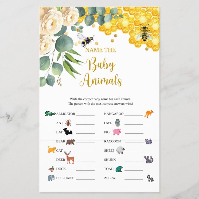 Abelhas: O Cartão de Jogo dos Bebês (Frente)