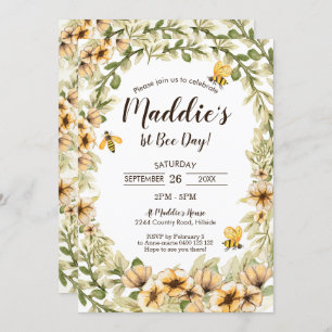 Abelhas primeiros aniversarios Convite 1 rua De Ab