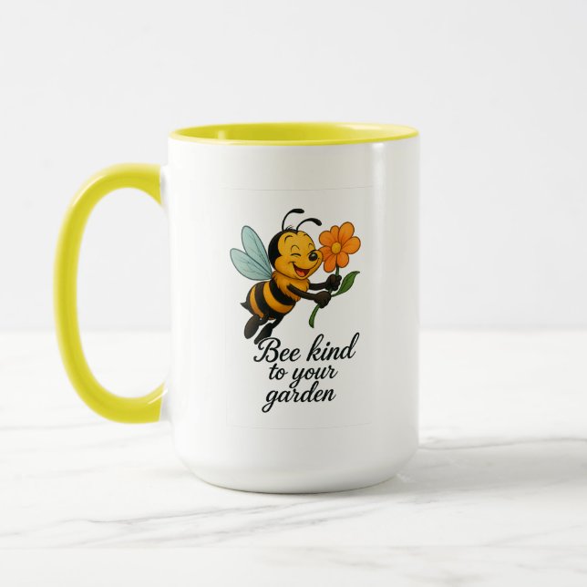 Abelhe-Se Com Sua Caneca Premium De Jardim (Esquerda)