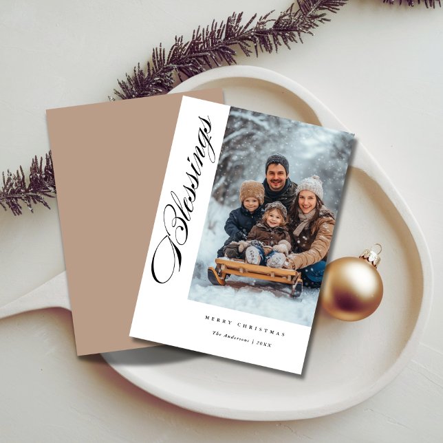 Abençoa simples Cartões de foto de Natal religioso (Criador carregado)