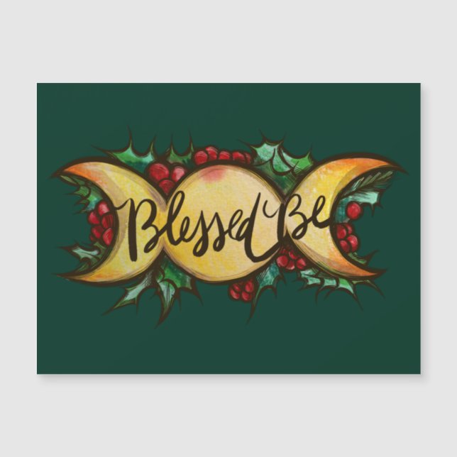 Abençoada Seja Tripla Deusa Lua Holly Yule (Frente)