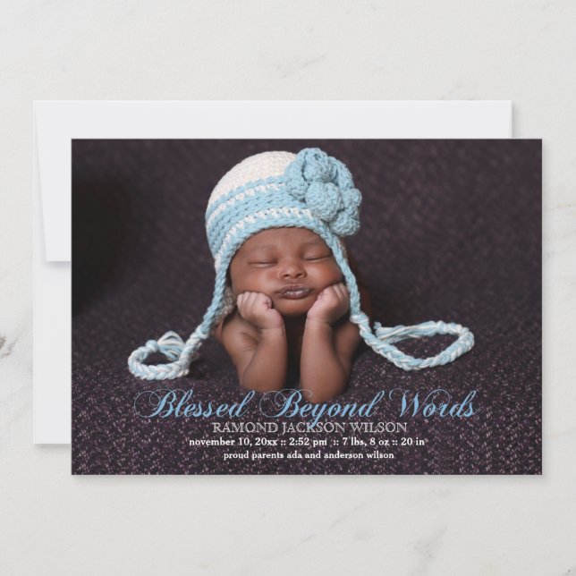 Abençoado Com O Anúncio De Nascimento De Foto De U (Frente)