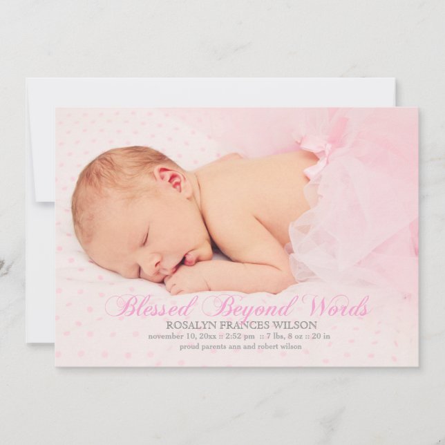 Abençoado Com Um Anúncio De Nascimento De Foto De  (Frente)
