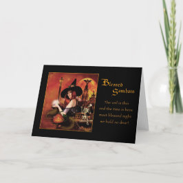 Abençoado Samhain Witch Magickal Night - Cartão de