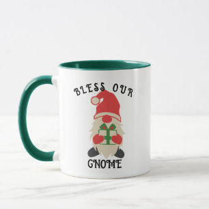 Abençoe a nossa caneca de Natal Gnomo - presente p