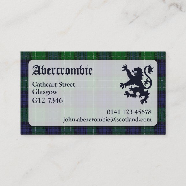 Abercrombie Tartan Cartão de visita (Frente)