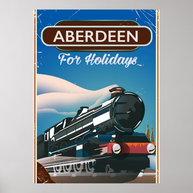 Aberdeen Scotland Vintage poster de viagens (Frente)