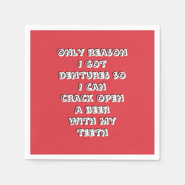 Abertura de Garrafa Dentes Guardanapos (Frente)