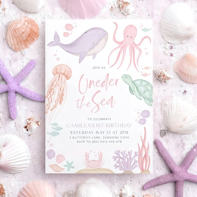 Abertura do Convite de Aniversário do Mar Imprimív (Criador carregado)