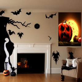 Abóbora à luz da lua | AI Art Poster